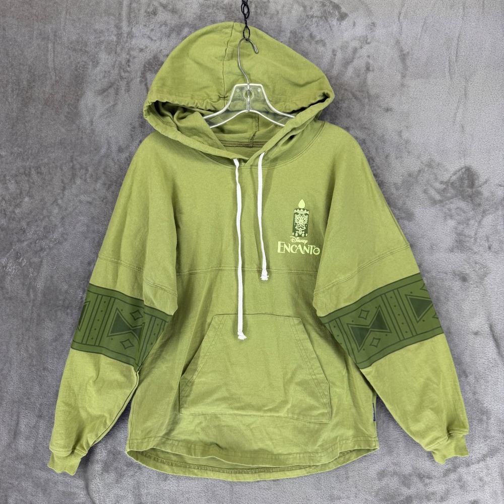 Disney Encanto‎ Spirit Jersey Bruno Green Hooded Sweatshirt Mens Small S Candle